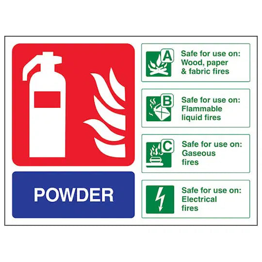 Powder ID Sign Landscape - Photoluminescent (100mm x 150mm) image 1