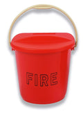 Plastic 2 Gallon 'D' Type Fire Bucket & Lid image 0