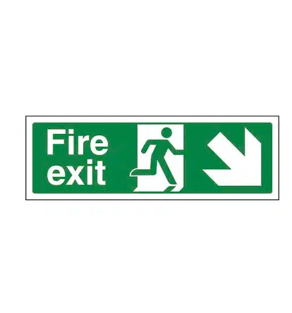 Fire Exit Sign (Down Right) - 400mm x 150mm image 0