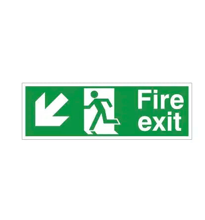 Fire Exit Sign (Down Left) - 400mm x 150mm image 1