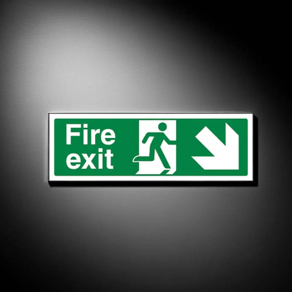 Fire Exit Sign (Down Right) - 400mm x 150mm image 1