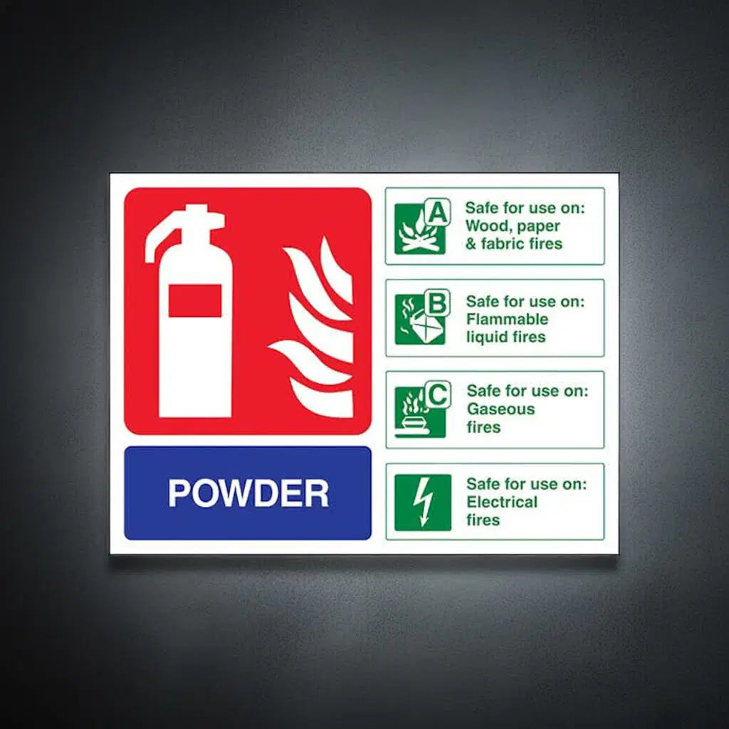 Powder ID Sign Landscape - Photoluminescent (100mm x 150mm) image 0