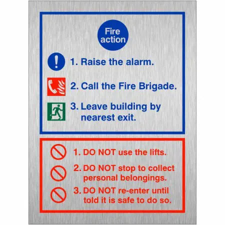Fire Action Notice "Do not use Lift" - Rigid 150mm x 200mm image 1