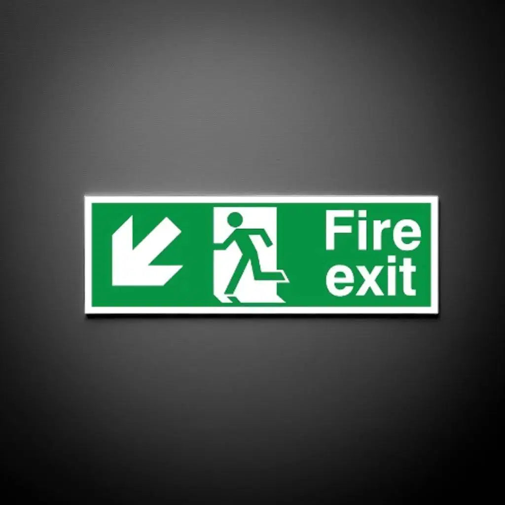 Fire Exit Sign (Down Left) - 400mm x 150mm image 0