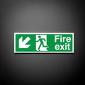 Fire Exit Sign (Down Left) - 400mm x 150mm image 0