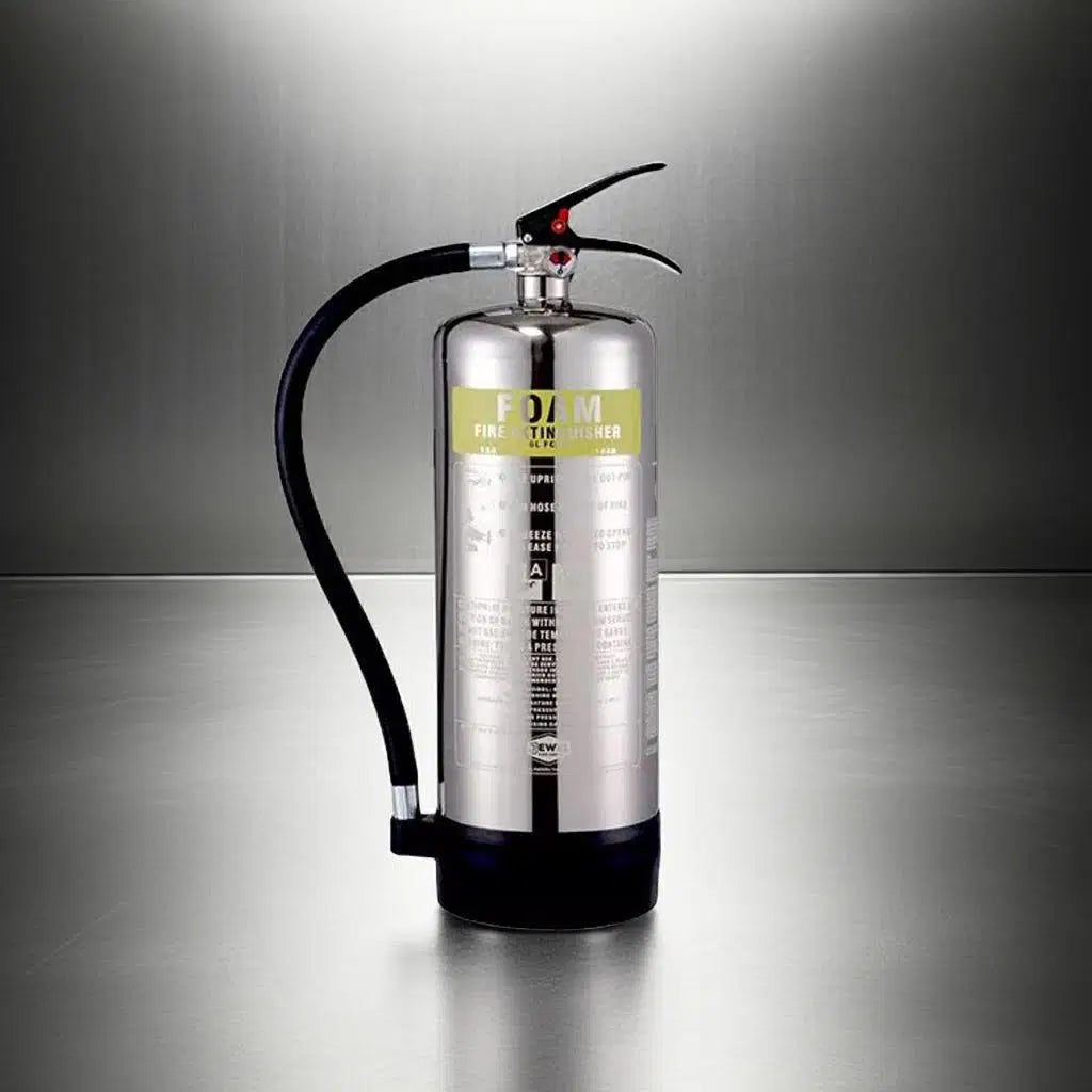 6 Litre Foam Stainless Steel Fire Extinguisher image 0