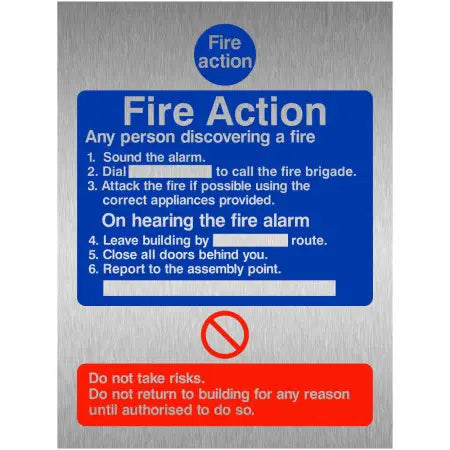 Fire Action Notice "Do Not Take Risks" - 150mm x 200mm image 1